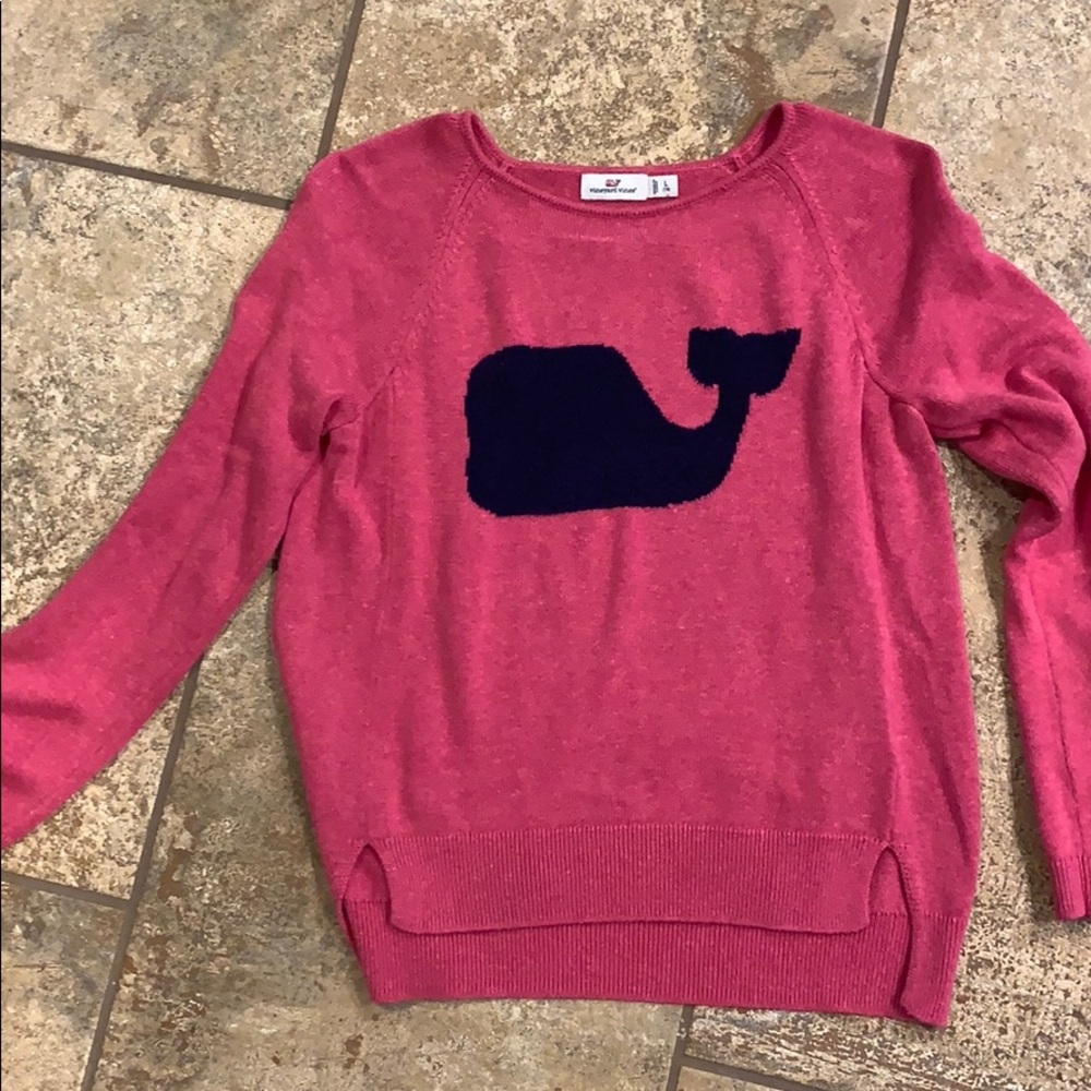 Pink girls large/14 Vineyard Vines sweater